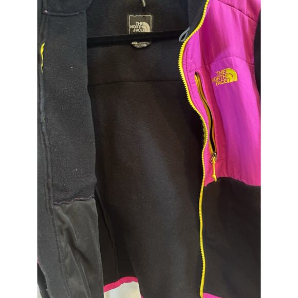 THE NORTH FACE DENALI WOMEN JACKET POLARTEC FLEECE BLACK PINK YELLOW FULL ZIP L - Picture 11 of 14